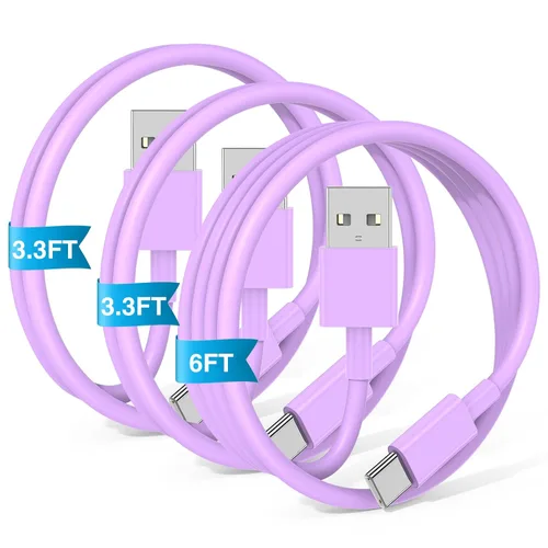 Miniatura 14 de Cable Carplay de coche para iPhone 17 16 15 Pro Plus Pro Max Air, paquete de 3 [3.3 pies + 3.3 pies + 6 pies] USB A a USB C cable para iPhone 17 16