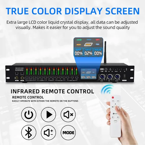 Miniatura 6 de K-6 Mezclador Profesional de Karaoke Digital de Pre-Escenario Efector Anti-aullido Procesador de Audio Mezclador de Karaoke Reverberator con Efecto