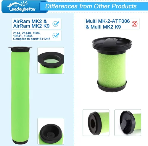 Miniatura 3 de Leadaybetter Reemplazo del filtro Air Ram para aspiradora inalámbrica Bissell AirRam 1984 2144 21448 19841 19844. Compare con la parte # 1611215