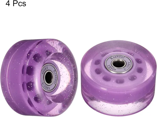Miniatura 3 de PATIKIL Roller Skate Wheels with Bearings, Quad Skate Replacement for Double Row Skate Skateboards Indoor or Outdoor 2-Púrpura