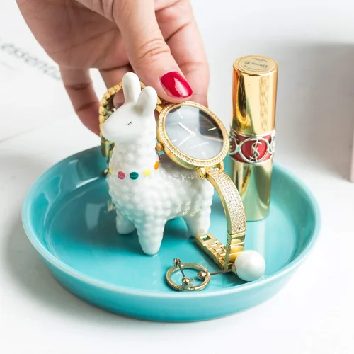 Miniatura 3 de WANYA Soporte de anillo de alpaca de cerámica para regalo del día de la madre, soporte de joyería de llama para mujer, decoración decorativa