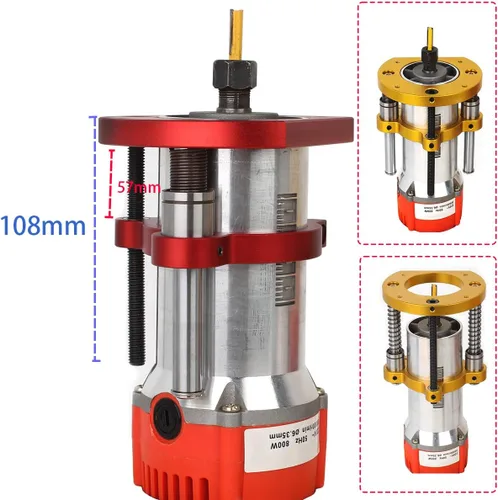 Miniatura 3 de Elevador de enrutador ajustable para máquina de recorte universal de 65 mm de diámetro, base de enrutador de aluminio debajo de la mesa para base