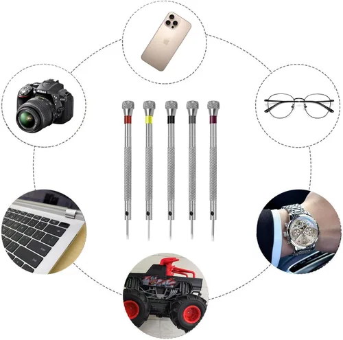 Miniatura 8 de Juego de destornilladores de precisión, kit de destornilladores profesionales de 0.8 a 0.063 in para reparación de relojes, lentes y electrónicos