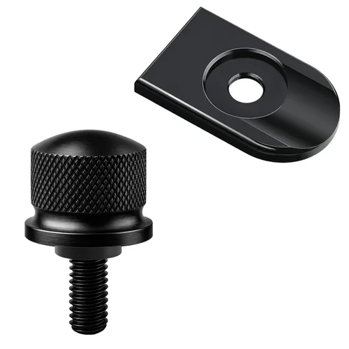 Miniatura 9 de Tornillo de perno de asiento de aleación de aluminio negro adecuado para Harley Davidson 1996-2024 (1 perno)