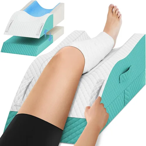 Miniatura 14 de Almohadas de elevación TranquilRelax para piernas después de la cirugía, almohada de espuma viscoelástica ajustable con cuña para piernas para Gris