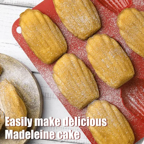 Miniatura 3 de 2 moldes de silicona para madeleine, bandeja para hornear Madeline de 9 cavidades, molde para galletas en forma de concha