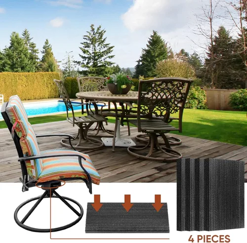 Miniatura 2 de Tondiamo 10 placas de resorte para silla de patio, placas de resorte giratorias negras de fibra de vidrio, piezas de repuesto para muebles