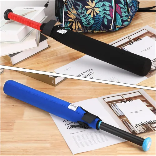 Miniatura 7 de ILHSTY Funda protectora de bate para béisbol y sóftbol, calentador de bates y cubierta con gancho Negro/Azul