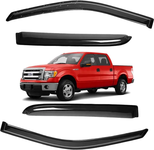 Miniatura 16 de Viseras para ventanas para Mazda 3 Sedán 4 puertas 2004 2005 2006 2007 2008 2009 estilo JDM Mugen, deflector de viento, protector solar y de lluvia