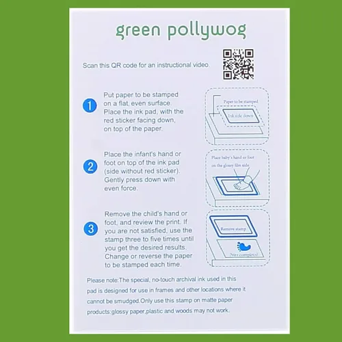 Miniatura 7 de Green Pollywog Clean Touch - Almohadilla sin tinta No tóxico, extra grande Kit de huellas y huellas de manos para bebés Tinta segura para Kit