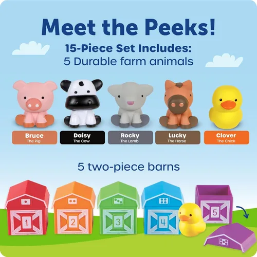 Miniatura 5 de Learning Resources Peekaboo Learning Farm - Animales de granja para niños pequeños, juegos educativos Montessori de motricidad fina, juguetes