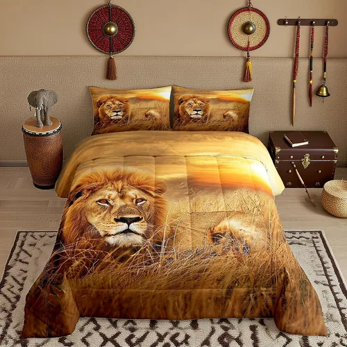 Miniatura 53 de Castle Fairy Juego de edredón con diseño de gato lindo para niños, tamaño twin, juego de ropa de cama con hojas de flores, luna, noche y cielo