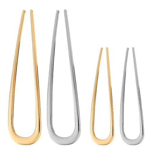 4 horquillas de metal francés para el cabello, 2 tamaños de aleación en forma de U para el cabello, palillos gruesos dorados y plateados, pasadores