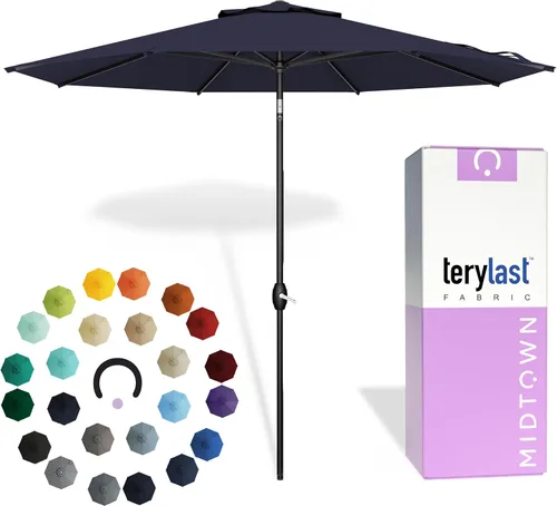 Miniatura 12 de Midtown Umbrellas 10 años sin decoloración, 6 pies, tela de poliéster roja a prueba de rayos UV, sombrilla para patio al aire libre, marco
