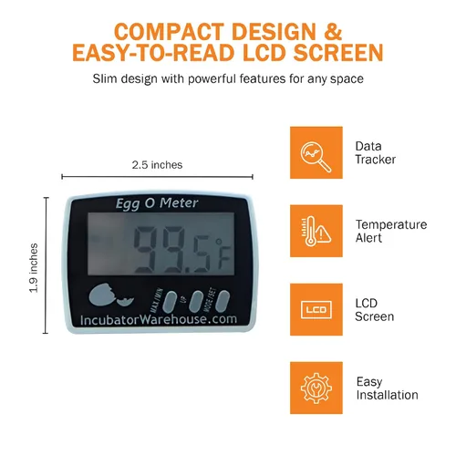 Miniatura 2 de Egg-O-Meter™ - Termómetro de huevo con pantalla digital grande con memoria mínima/máxima - Termómetro digital con sensor de temperatura
