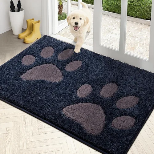 Miniatura 22 de PURRUGS Tapete para puerta que atrapa la suciedad, 32 x 70 pulgadas, antideslizante, lavable a máquina, tapete de microfibra para entrada, tapete