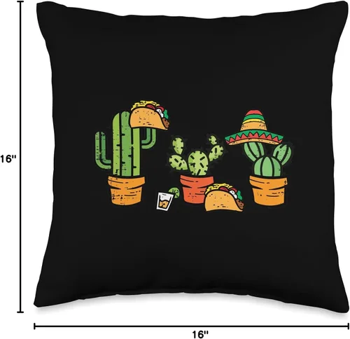 Miniatura 4 de Mexican Decor Mexico Men Women Kids Gifts Mexico - Cojín para el Día de la Independencia de México, Cactus, Cinco de Mayo, 16 x 16 pulgadas