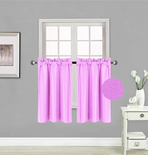 Miniatura 28 de 2 paneles de cortinas opacas con aislamiento térmico y forro blanco en la parte trasera para ventana de bloqueo de luz para cualquier ventana
