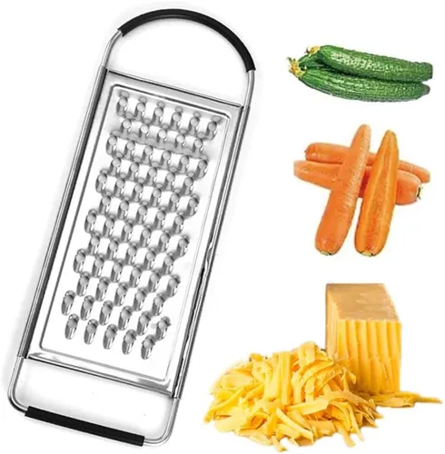 1 paquete de rallador profesional de queso, ralladores planos de mano de acero inoxidable grueso para cocina, rallador de alimentos con mango