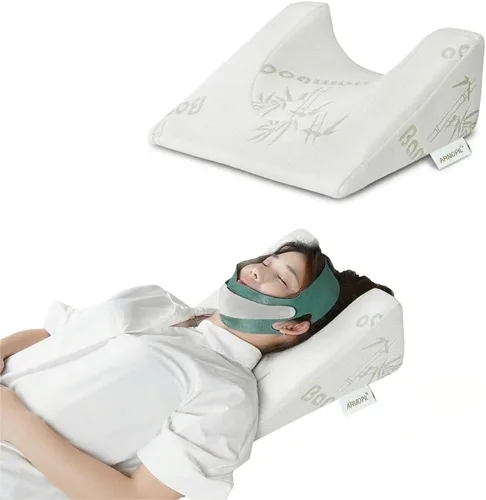Almohada de cuña para estiramiento facial y recuperación de rinoplastia, soporte de posicionamiento compacto estructurado para cuello y mandíbula