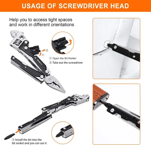 Miniatura 4 de NEXTOOL W4 - Llave de trinquete ajustable multiherramienta de 11 en 1, herramienta plegable EDC con alicates, cuchillo, sierra y destornillador