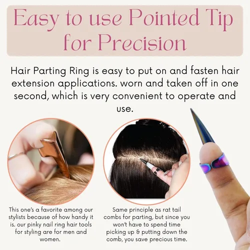 Miniatura 7 de Anillos profesionales para separar y seccionar el cabello, herramientas de acero inoxidable para trenzar el cabello, para rastas duraderas, pelucas