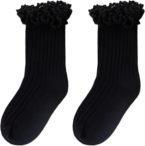 Miniatura 3 de Calcetines vintage de encaje al tobillo con volantes para niñas pequeñas