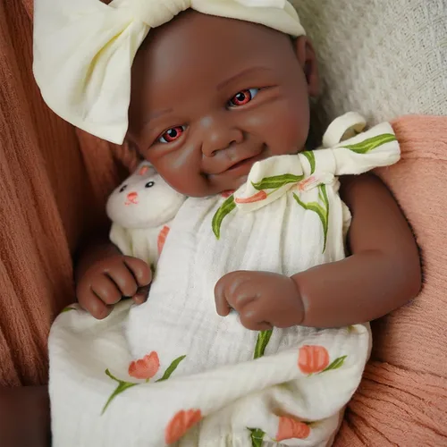 Miniatura 14 de Muñecas de bebé Reborn que se ven reales - 12 pulgadas Cuerpo completo de silicona Niña bebé durmiendo hecha a mano Cara realista Detalles