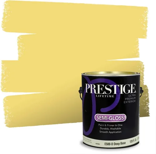 Miniatura 33 de PRESTIGE Pinturas Pintura Exterior e Imprimación En Uno, 1 Galón, Satinado, Pareja Comparable de Benjamin Moore* Amarillo* 320BM-PCM