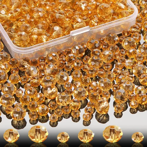 560 cuentas de cristal Rondelle facetadas, cuentas espaciadoras para pulseras de manualidades, dijes, campanillas de viento, 0.236/0.315 pulgadas