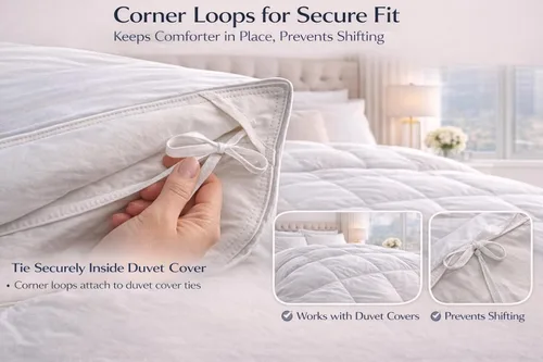 Miniatura 4 de Continental Bedding Serenity - Edredón de plumón de ganso blanco húngaro, 700 rellenos de potencia, peso de verano, estructura de caja deflectora