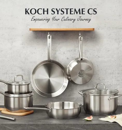 Miniatura 2 de KOCH SYSTEME CS Juego de ollas y sartenes de acero inoxidable, 10 piezas de utensilios de cocina de acero inoxidable para cocina profesional