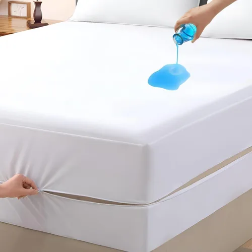 Miniatura 12 de Protector de colchón tamaño completo, funda 100% impermeable con cremallera, 15 pulgadas de profundidad, funda de colchón de seis lados para cama
