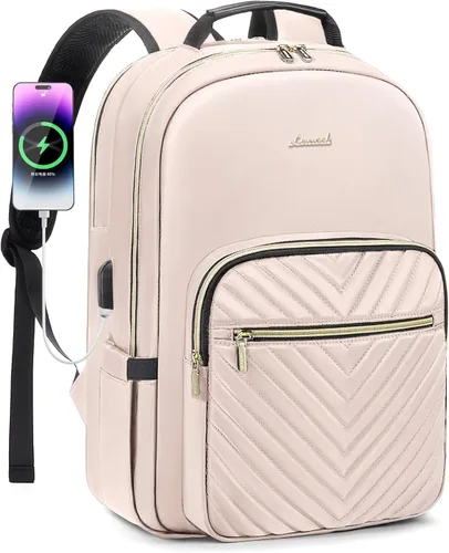 Miniatura 26 de LOVEVOOK - Mochila para laptop de 15.6 pulgadas para mujer, linda mochila de viaje con asa superior, mochila profesional para computadora, mochila