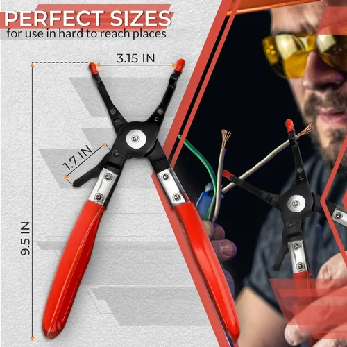 Miniatura 2 de Alicates de soldadura de alambre para automóvil de 9.5 pulgadas, alicates de soldadura de acero al carbono con agarre antideslizante, diseño cómodo