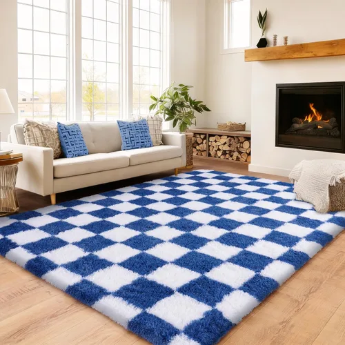 Miniatura 62 de Awaytail Alfombra Esponjosa Lavable 2x3 Pies, Pura Negra Alfombra para Silla de Escritorio Antideslizante, Alfombra Supersuave para Niños