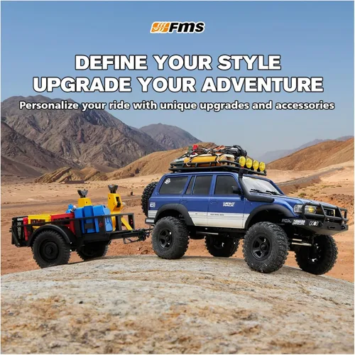 Miniatura 6 de BEEZRC FMS RC Crawler 1/18 FCX18 Land Cruiser LC80 RTR Toyota con licencia 4WD RC Rock Truck 2.4Ghz 900mAh Hobby Grade RC Car Model Mini Auto de Azul