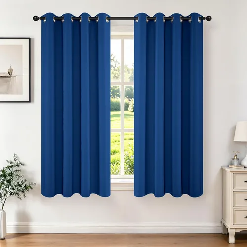 Miniatura 31 de Joydeco - Juego de 2 paneles de cortinas opacas de 63 pulgadas, 2 cortinas largas con aislamiento térmico burg, cortinas de oscurecimiento