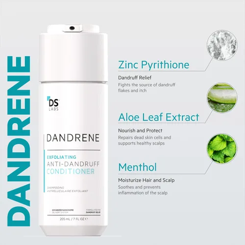 Miniatura 5 de DS Labs - Acondicionador de caspa Dandrene, 6.9 fl oz, para piel cabelludo escamosa, acondicionador hidratante con aloe vera, apoya la salud