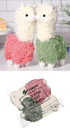 Miniatura 8 de Chalyna Juego de 2 piezas de peluche de llama suave de 10 pulgadas, juego de juguetes de alpaca Kawaii para bebés, niñas y niños, regalo de fiesta