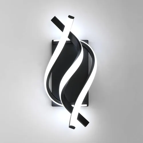 Miniatura 9 de Moderno aplique de pared LED de 21 W, apliques de pared para interiores, blanco frío, 6500 K, diseño en espiral, lámpara LED montada en pared