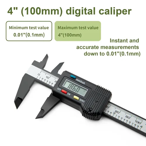 Miniatura 5 de Calibrador Digital Pequeño de 0 a 4 pulgadas, Mini Herramienta de Medición, Calibrador Micrómetro con Función de Apagado Automático, Intercambiable