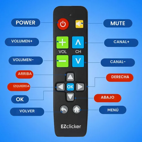 Miniatura 6 de Control remoto de reemplazo para TV Samsung Compatible SOLO con televisores Samsung (Negro) Control remoto para TV de botón grande, simplificado