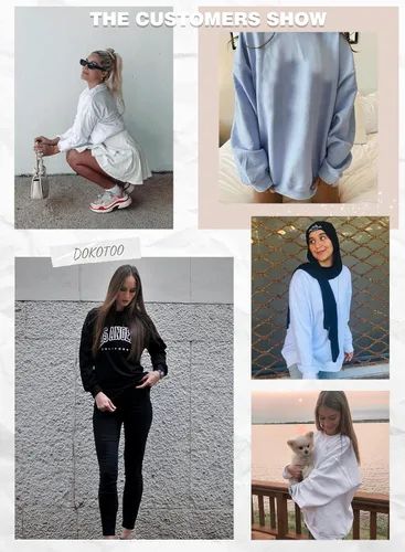 Miniatura 5 de Dokotoo Sudaderas largas con cuello redondo para mujer, estilo vintage, básicas, de gran