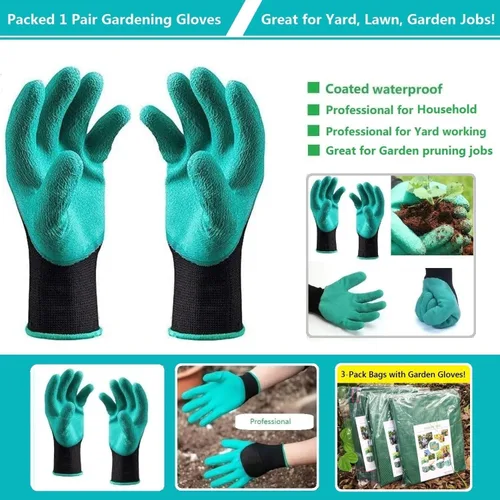 Miniatura 9 de Paquete de 2 bolsas profesionales de jardín de 137 galones, grandes (D34, H34 pulgadas) con guantes de jardinería, bolsa de hojas grandes, residuos