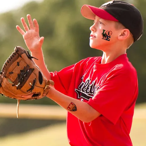 Miniatura 5 de 144 piezas de tatuajes temporales de béisbol, sóftbol, temática deportiva, impermeables, tatuajes temporales, suministros de decoración para fiestas