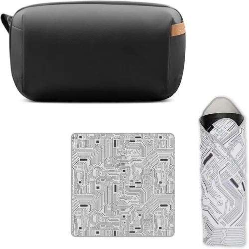 PGYTECH Funda protectora para lente de cámara + bolsa de accesorios técnicos Bolsa organizadora de electrónica, color negro