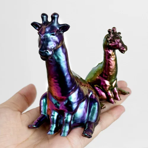 Miniatura 3 de RESINWORLD Juego de 3 tamaños 3D molde de jirafa, molde flexible de silicona para resina, yeso, arcilla, vela