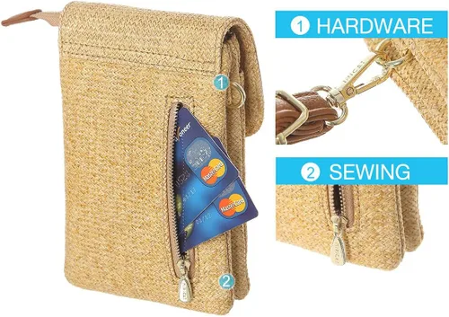 Miniatura 2 de MINICAT - Bolso cruzado para mujer, pequeño, bolsillos espaciosos, para celular, bolsa de mano para mujer