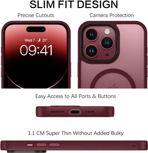 Miniatura 8 de BENTOBEN Funda protectora para iPhone 15 Pro Max, translúcida mate, delgada, a prueba de golpes, para mujeres y hombres, para iPhone 15 Pro Max